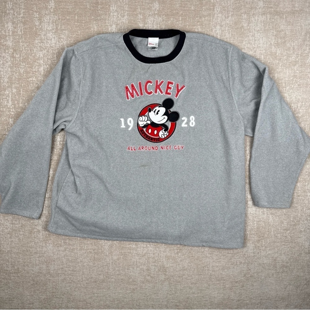 Vintage The Disney Store Mickey Crewneck Sweatshirt Fleece Adult Size XL Gray DV